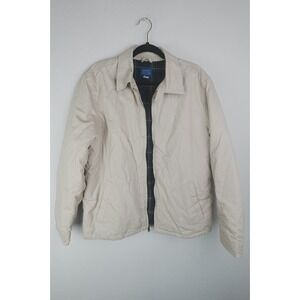 Simply Styled Mens M Beige Zip Jacket Plaid Lined Lightweight Sears Workwear